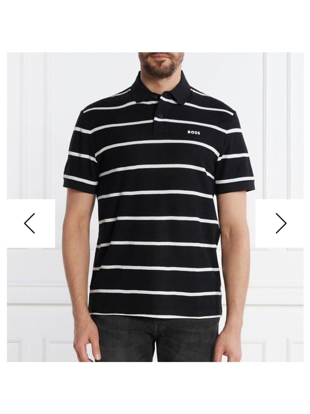 Black and White Striped Men's Shirt